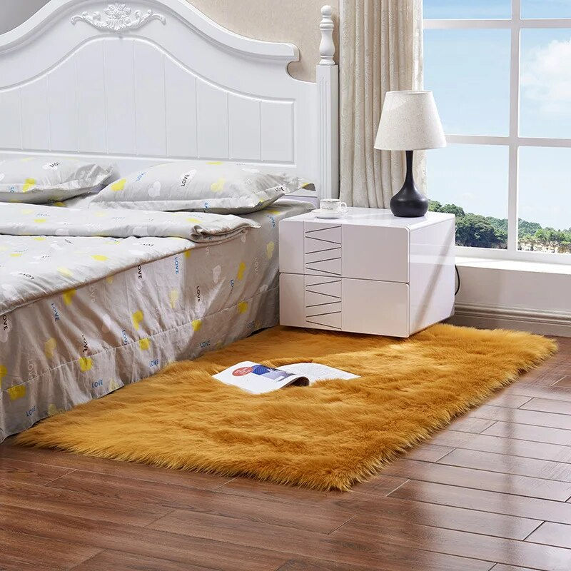 Miniaturebillede: Fluffy Rugs Large Shaggy Rug Bedroom Living Room Anti Slip Soft Carpet 