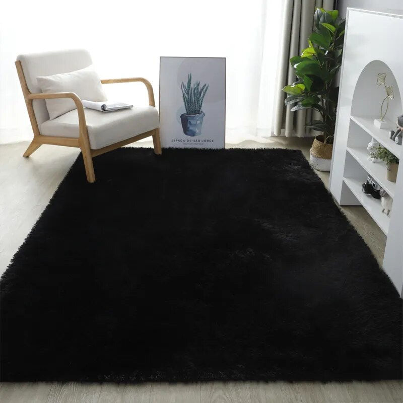 Miniaturebillede: Fluffy Rugs Large Shaggy Rug Bedroom Living Room Anti Slip Soft Carpet