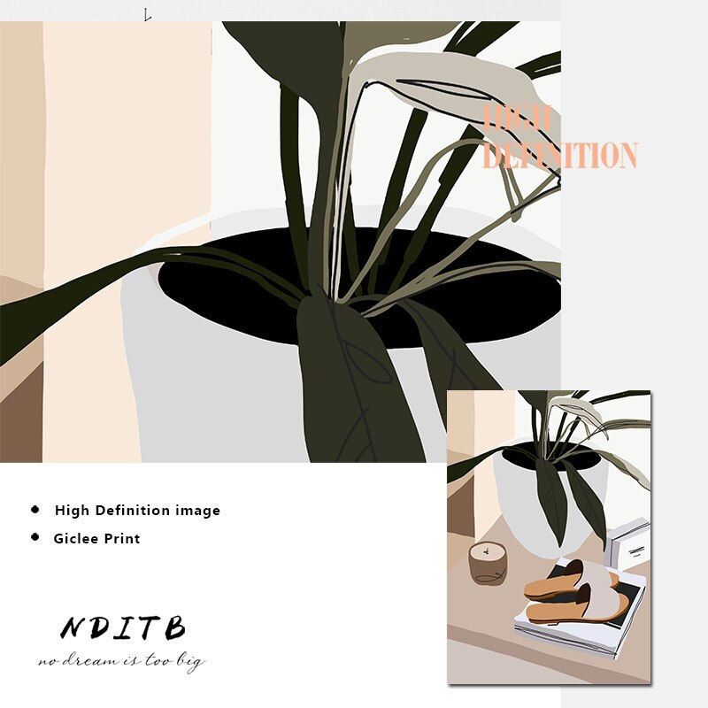 Miniaturebillede: Minimalist Abstract Canvas Wall Art 