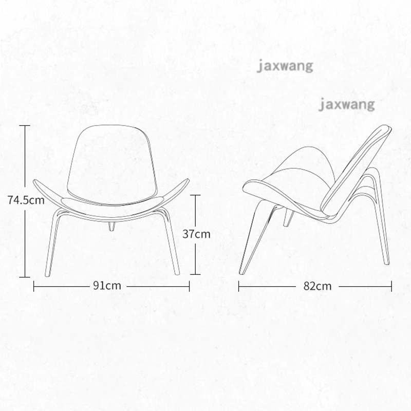 Thumbnail: Nordic Solid Wood Backrest Living Room Chairs 