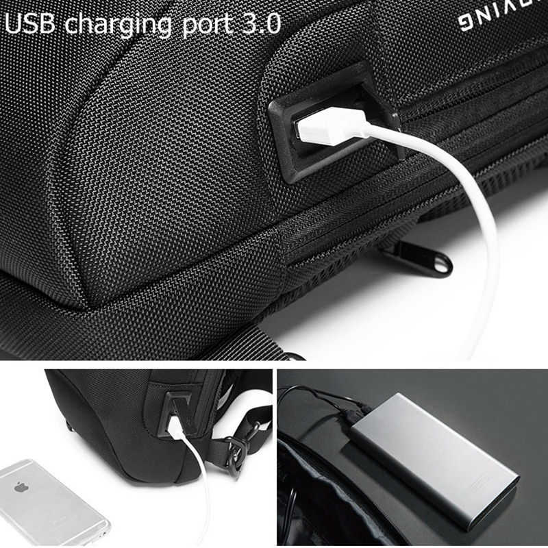 Miniaturebillede: Men Cross Body Bag with USB