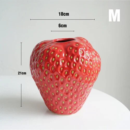 Miniaturebillede: Strawberry Vase Ceramic Vase Flower PotHome Decoration Accessories