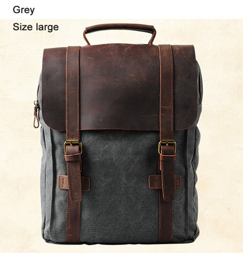 Miniaturebillede: Leather Canvas Backpack 