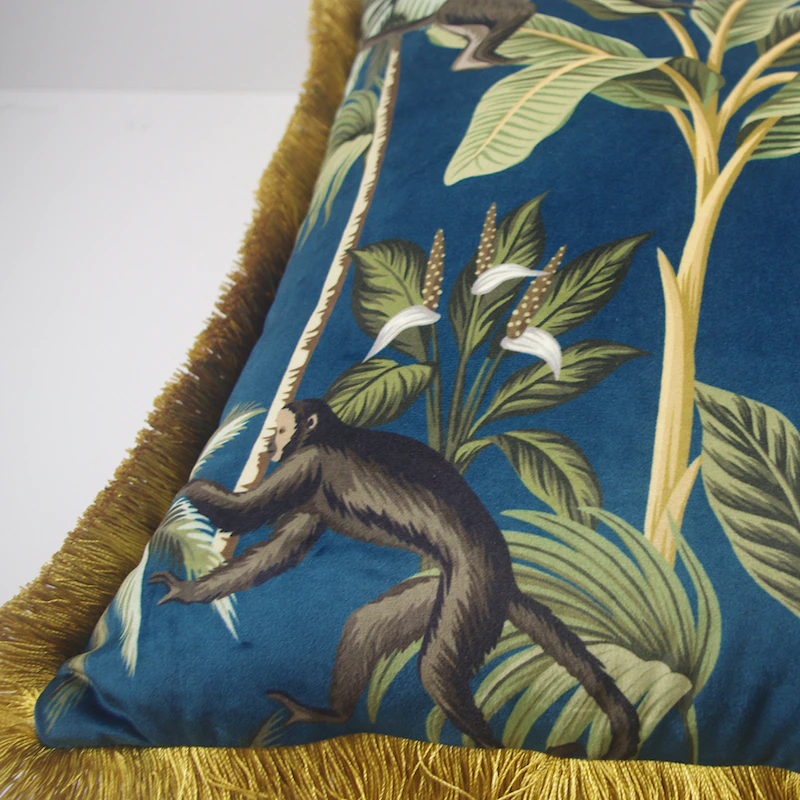 Thumbnail: Tropical Luxury Monkey Leopard Cushion