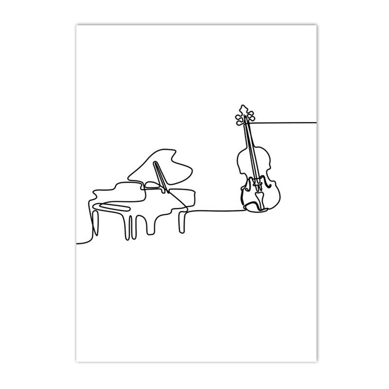 Thumbnail: Piano Line Drawing Wall Art 