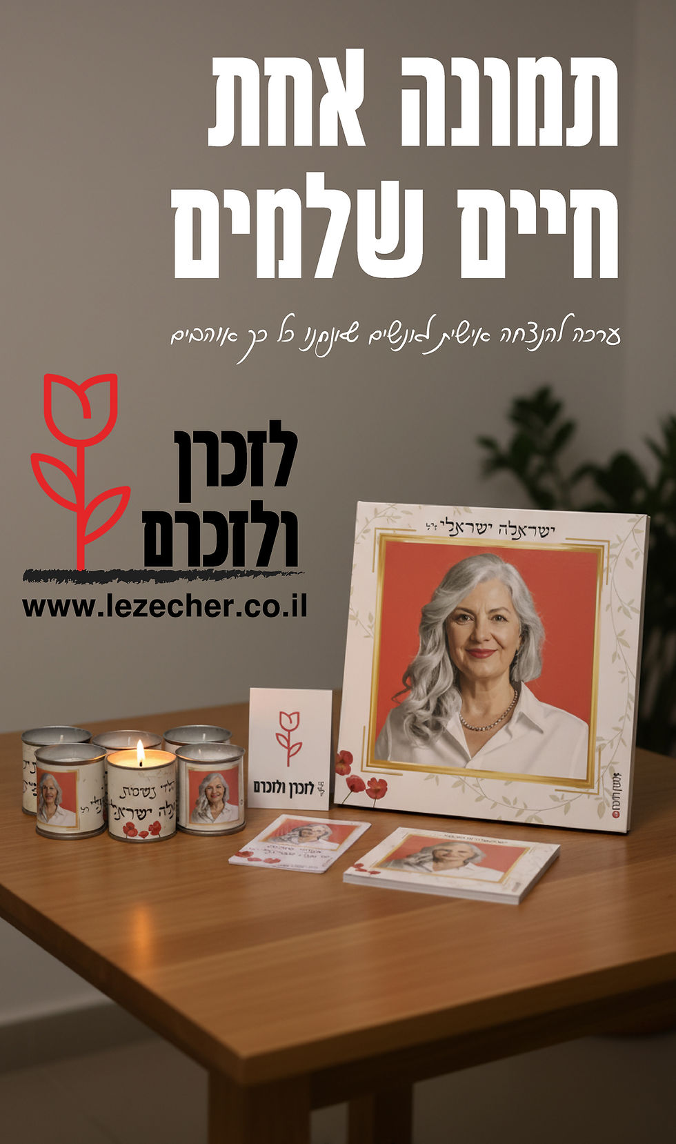 תמונה אחת חיים שלמים ערכת הנצחה בעיצוב אישי