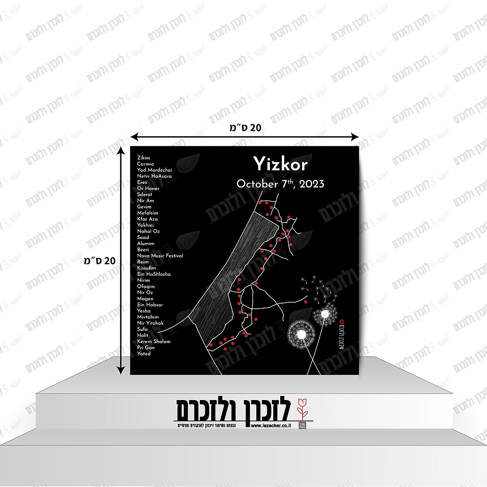 תמונה ממוזערת: Image of desk sign for memory  of the October 7th, 2023 - Dandelion flower with dimensions 20*20 cm
