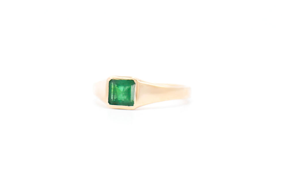 Emerald Love Signet Ring