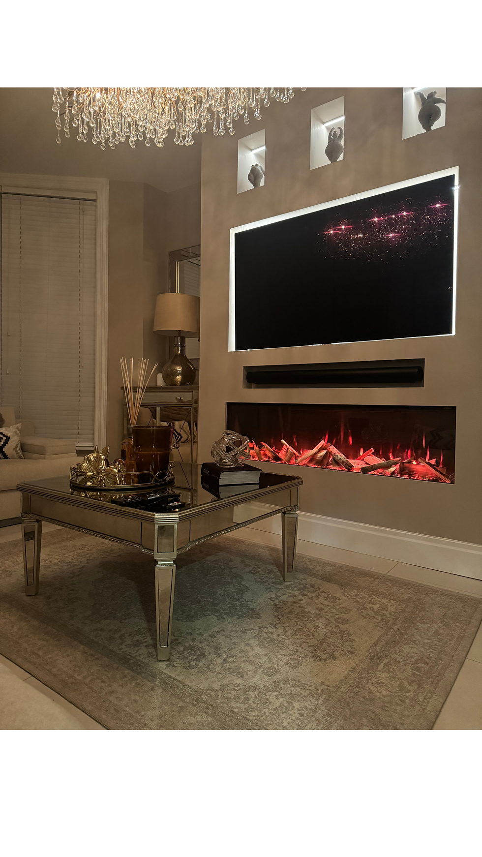 Thumbnail: SALE  2026  WIFI Ambermist Luxe Mediawall Inset Fireplace 1500 Black edition