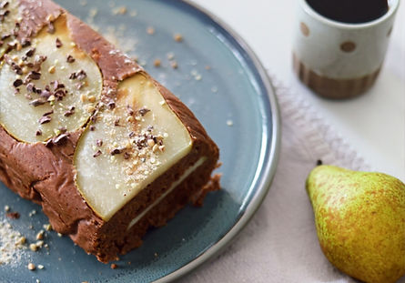 Schoko-Kuchen mit Birne