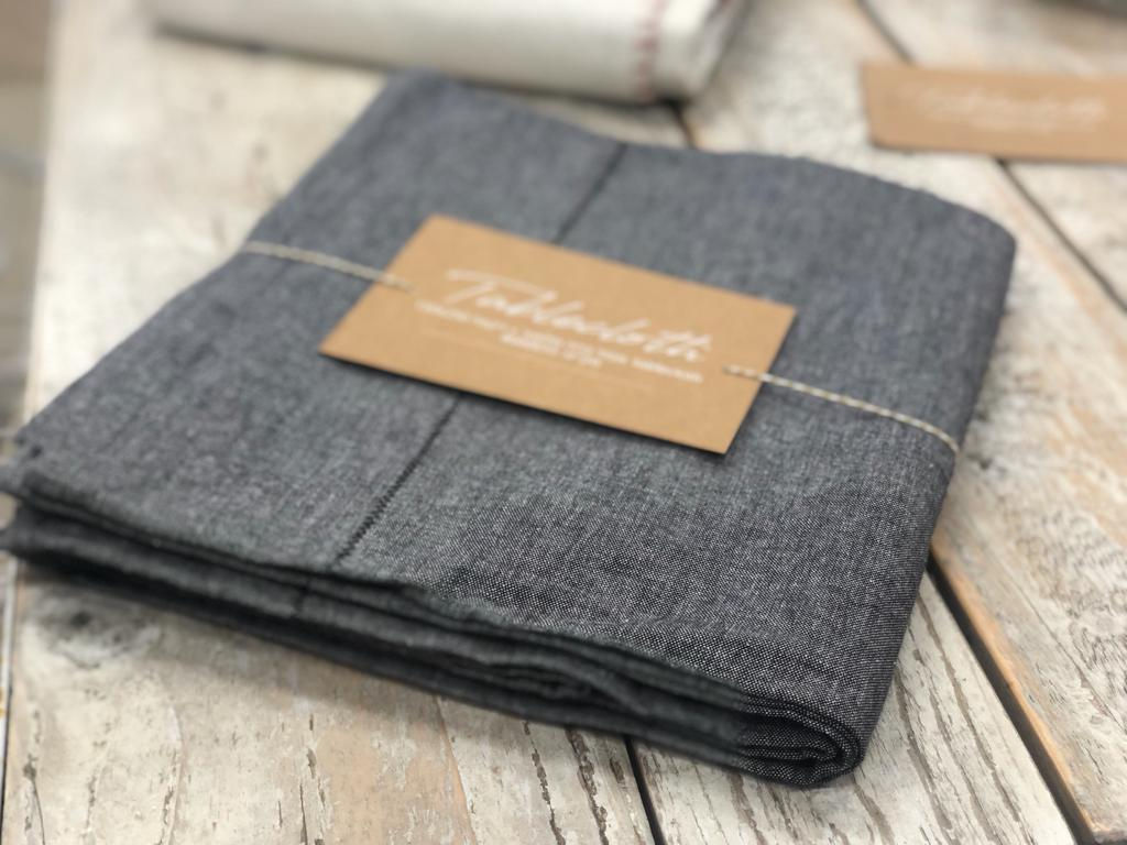 'מפה מכותנה איכותית דגם אפור כהה מלאנג