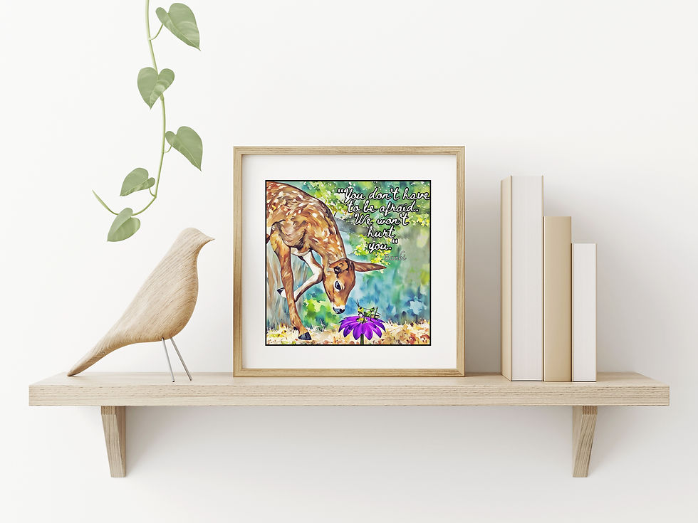 Bambi Quote Watercolor Art Print: Book Lover Wall Decor