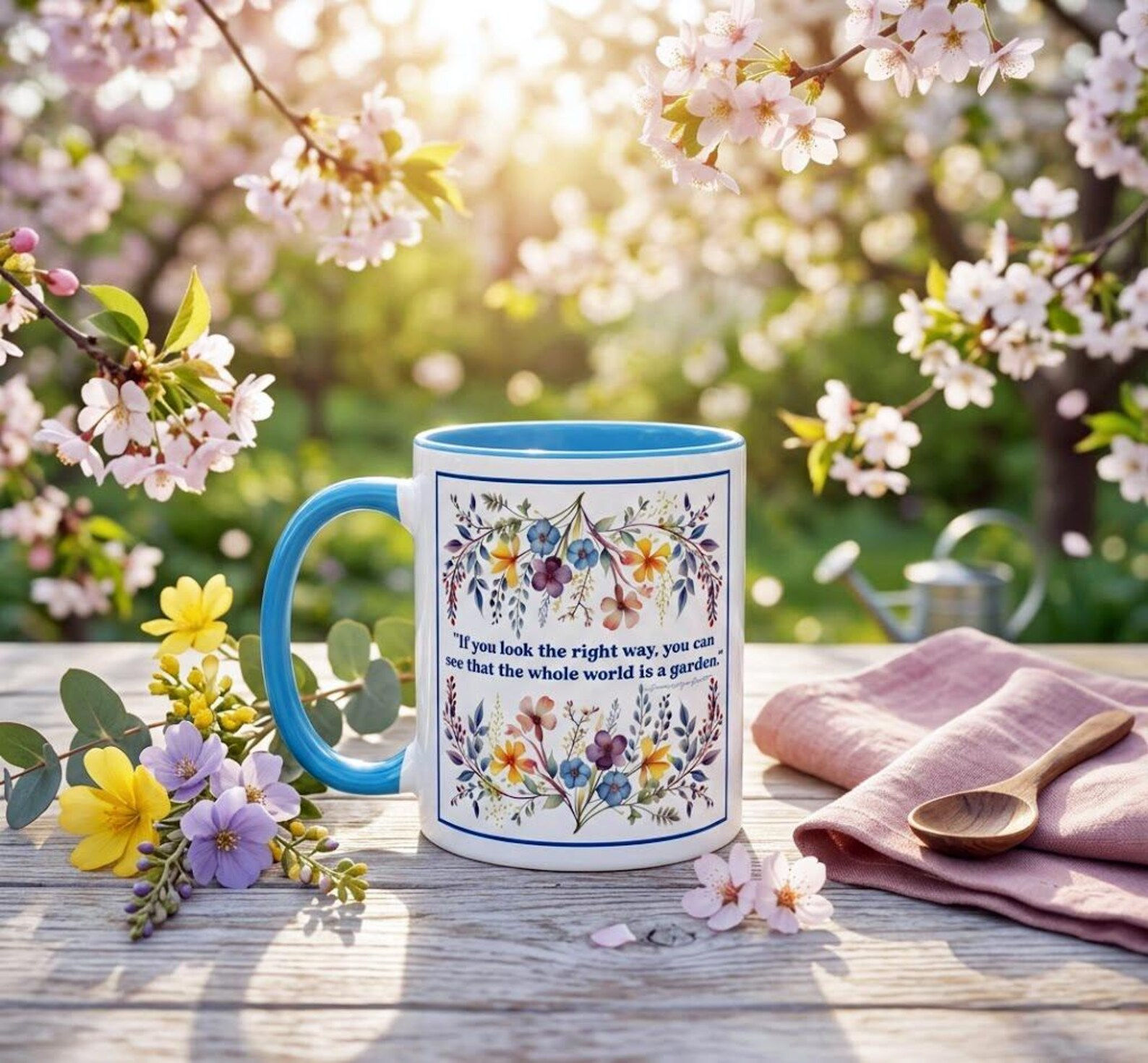 The Secret Garden Mug - Frances Hodgson Burnett Quote Coffee Cup - Gift for Book