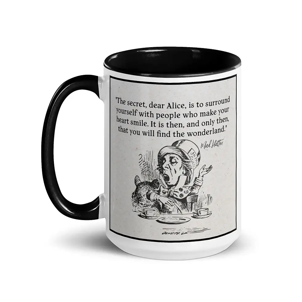 Thumbnail: Alice in Wonderland Mug: Mad Hatter Quote, Original Art Coffee Cup