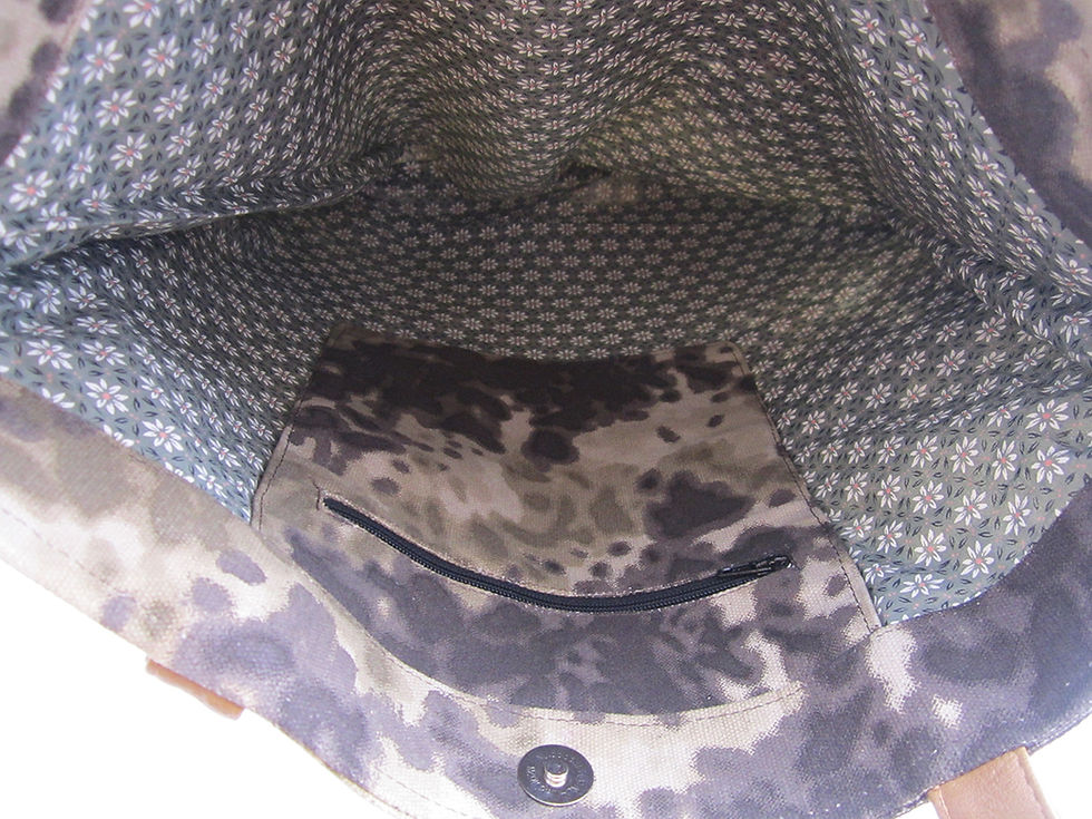 Thumbnail: Military Color Cotton Canvas Tote Bag