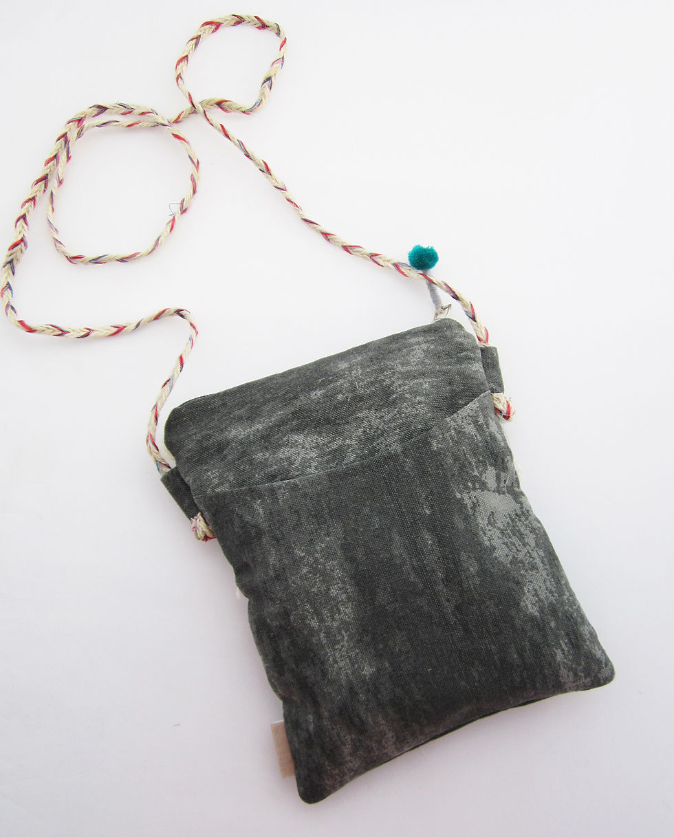 Thumbnail: Cotton Canvas Sling Bag Grey