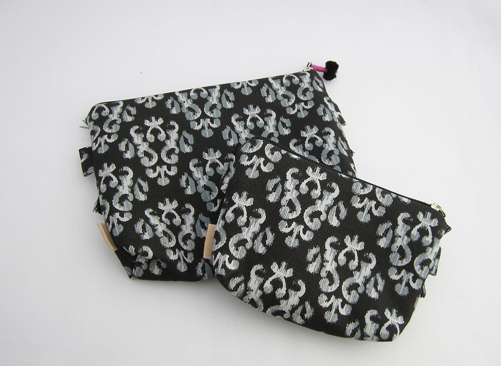 Thumbnail: Black Zip pouches - Set of 2