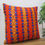 Thumbnail: Phulkari Cushion Cover in Orange, Blue and Yellow