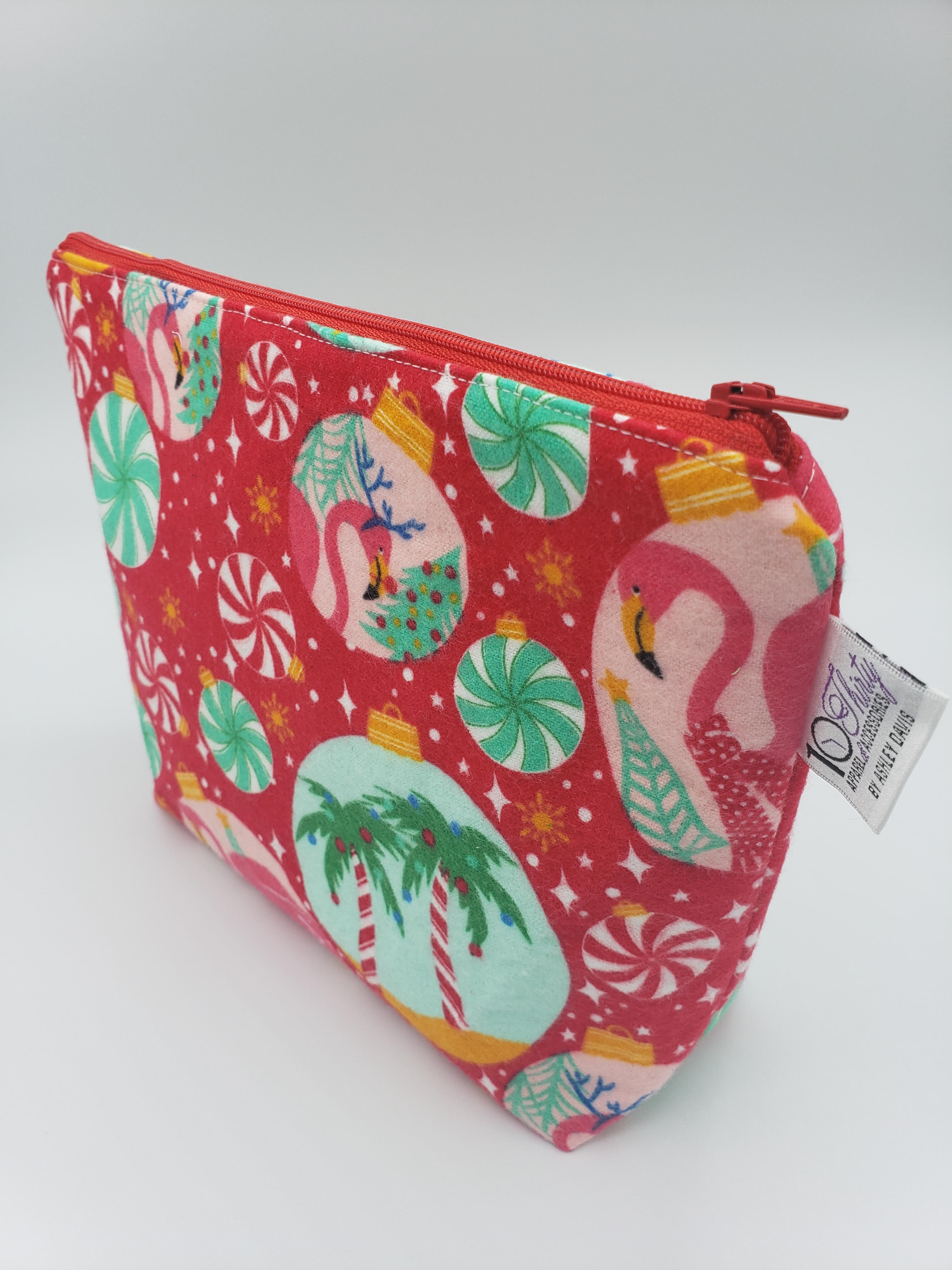 Flamingo Christmas Holiday Cosmetics, Accessories Bag/Zipper Pouch
