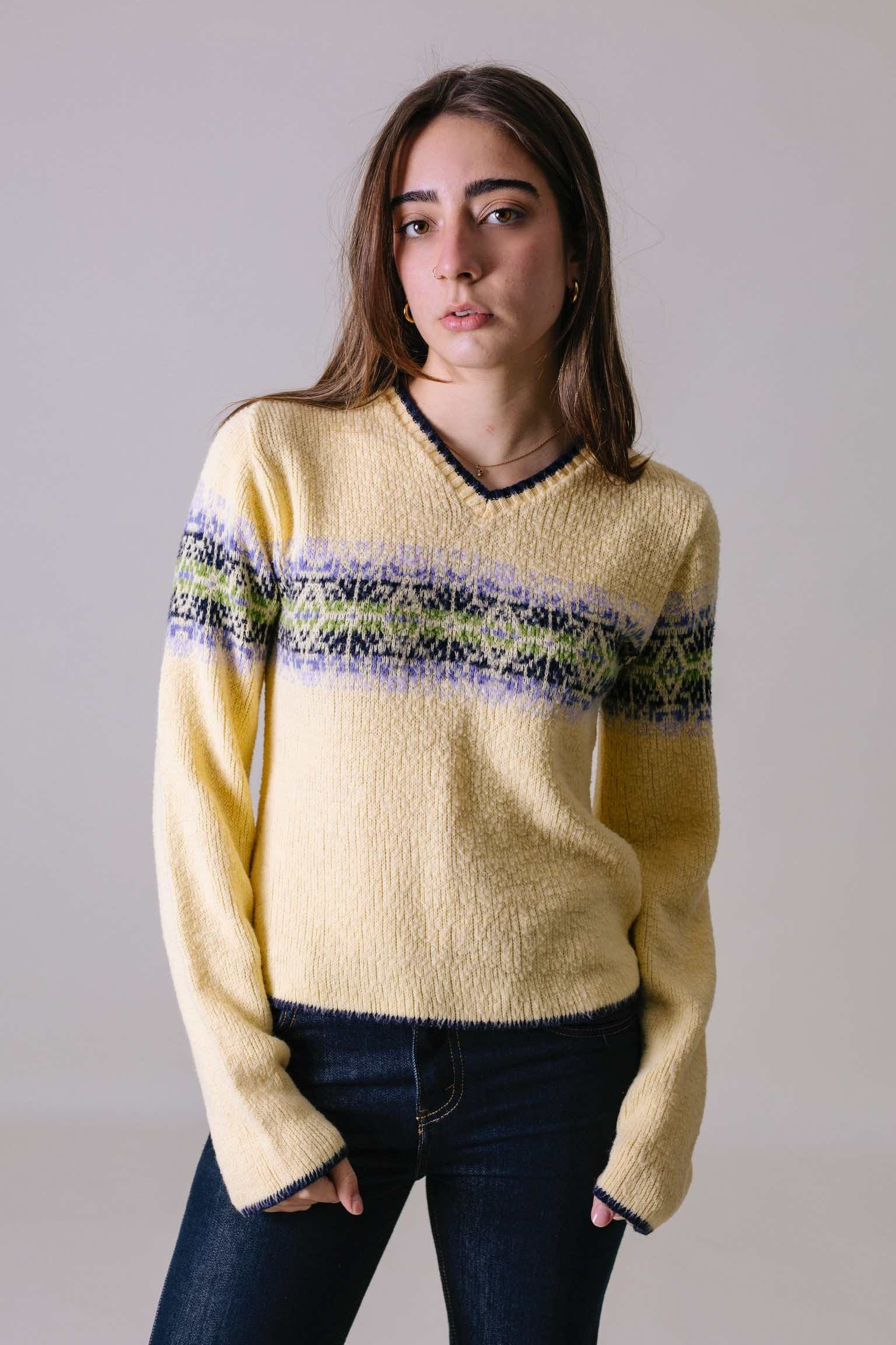 Yellow knit long sleeve