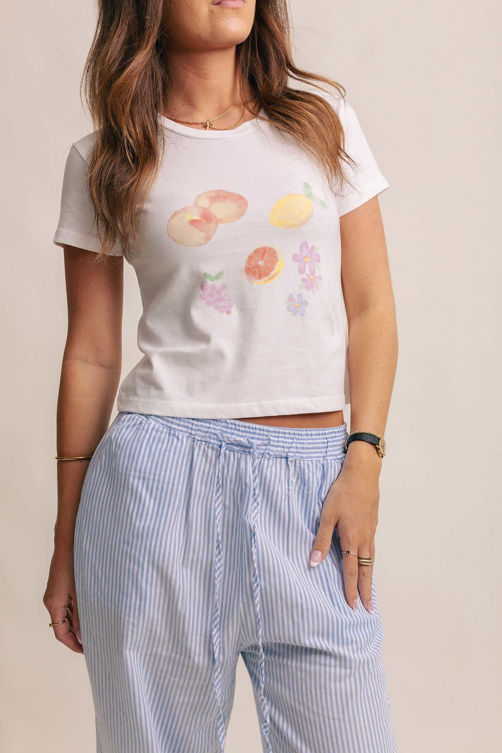 Thumbnail: Fruity print cropped t