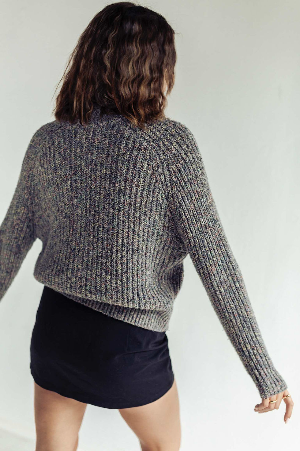 Thumbnail: Grey chunky knitted sweater
