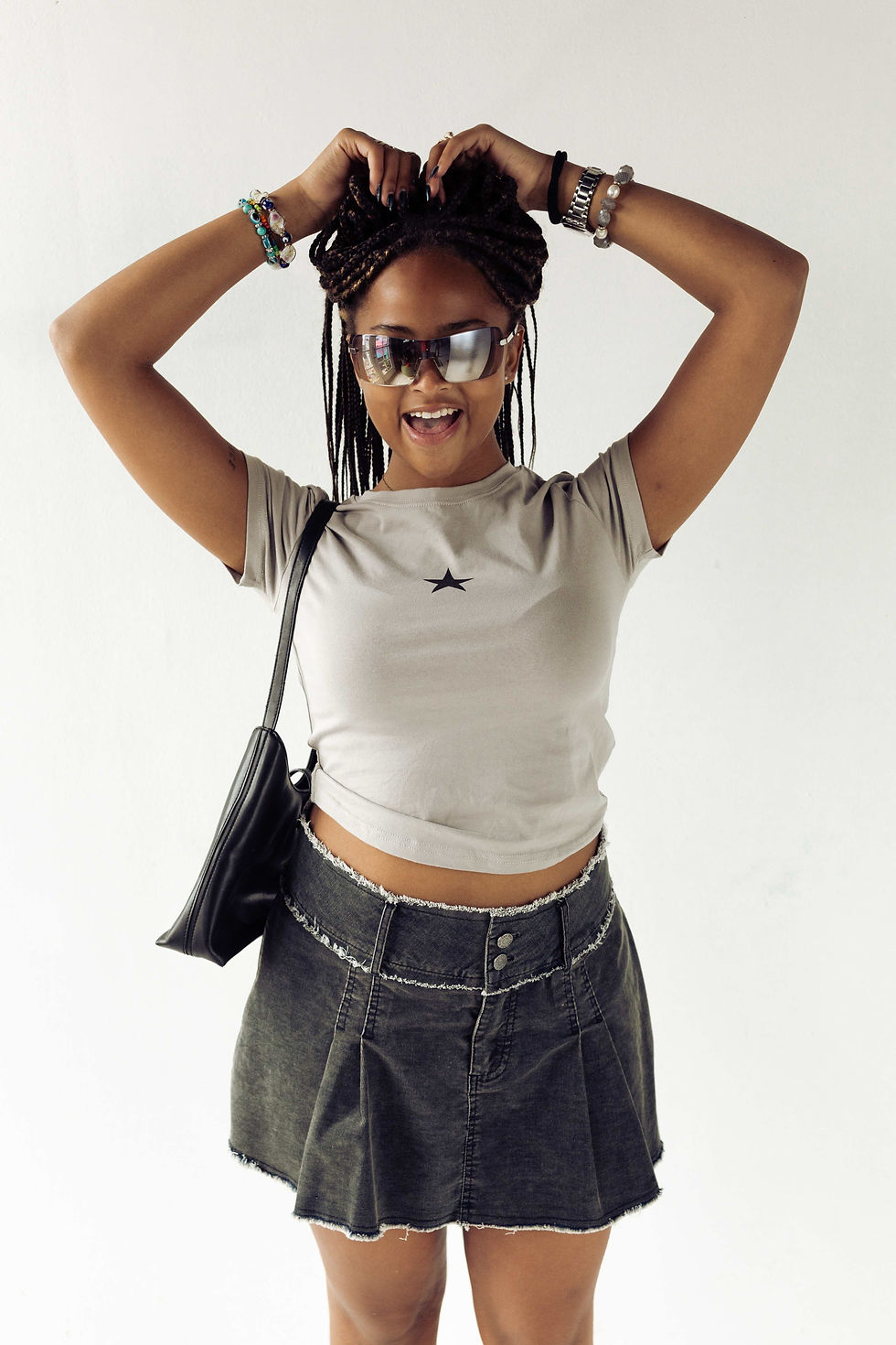 Grey UO corduroy mini skirt