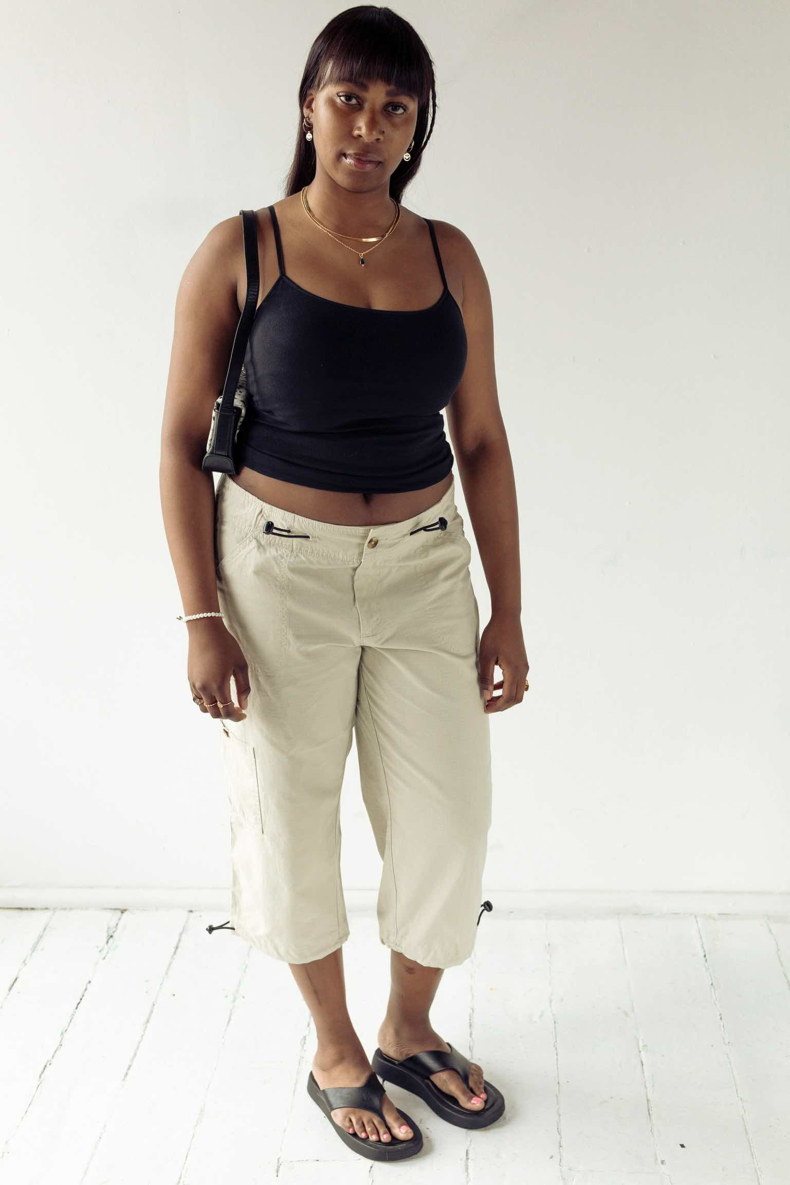 Parachute cargo capri pants