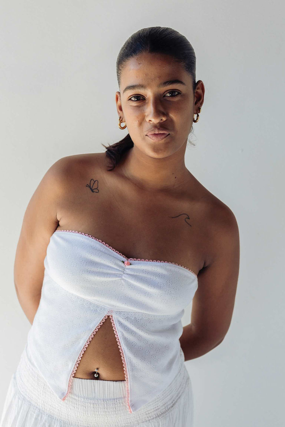 Urban Outfitters white flyaway top