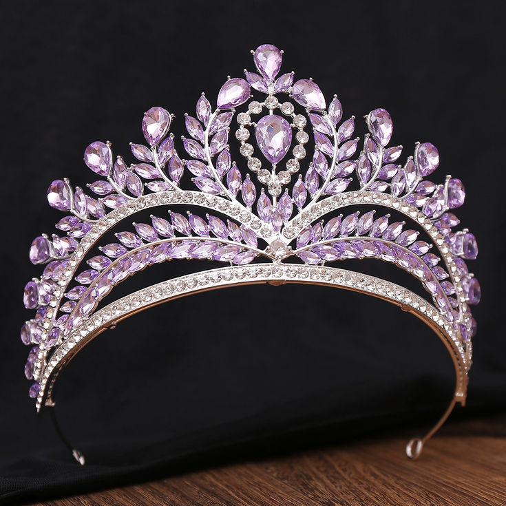New Royal Pink Opal Queen Crystal Diadem Bridal Crown Pageant Miss Tiaras