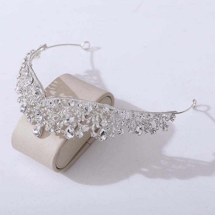 Baroque Luxury Forest Water Drop Crystal Bridal Tiaras Crowns Rhinestone Pageant