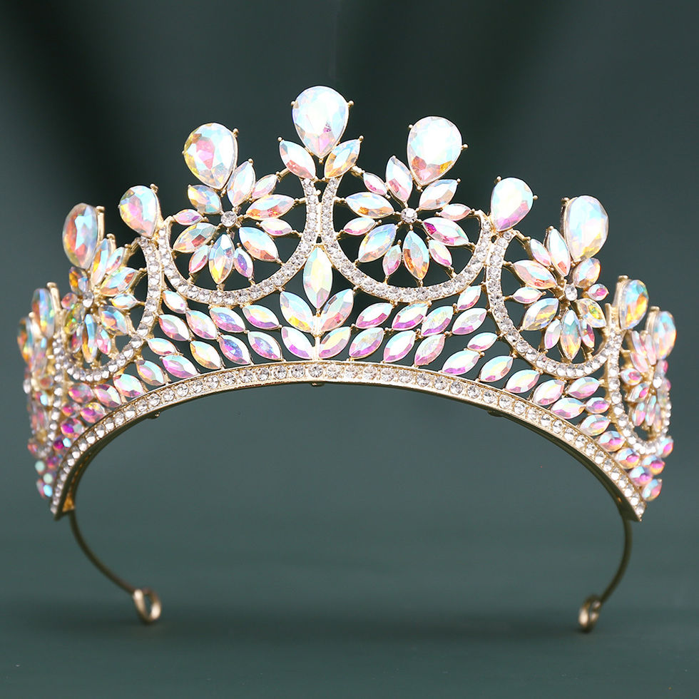 Baroque Purple Opal Crystal Flowers Queen Tiaras Crowns for Women