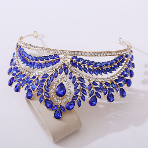 New Royal Pink Opal Queen Crystal Diadem Bridal Crown Pageant Miss Tiaras