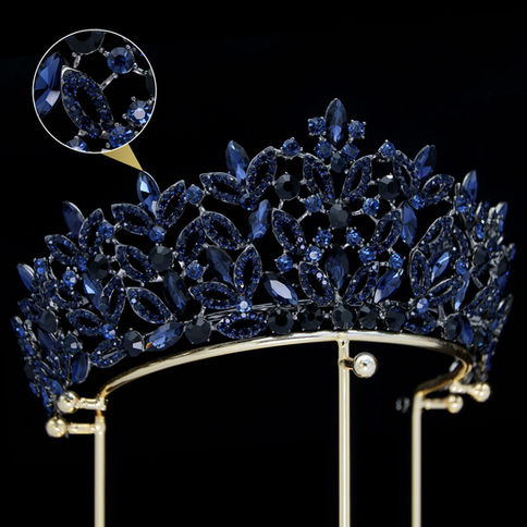 Baroque Luxury Crystal Bridal Tiaras Royal Queen Crowns For Women