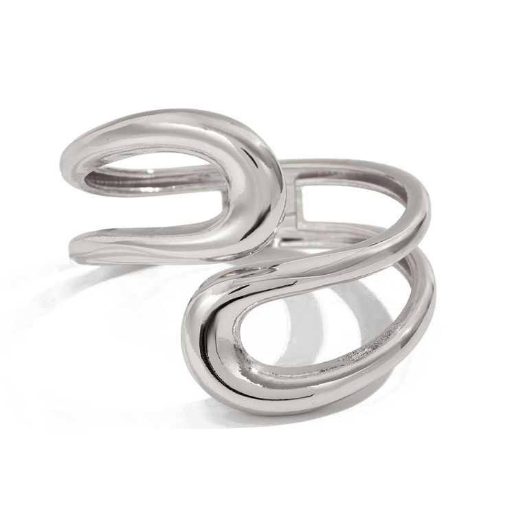 Exaggerated Metal Hollow Adjustable Open Cuff Bangles Bracelets for Women