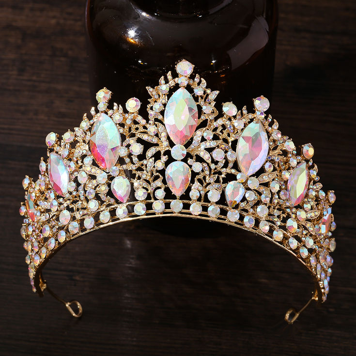 Baroque Luxury Queen Large Crystal AB Tiaras Crowns Bridal Women Girls Wedding