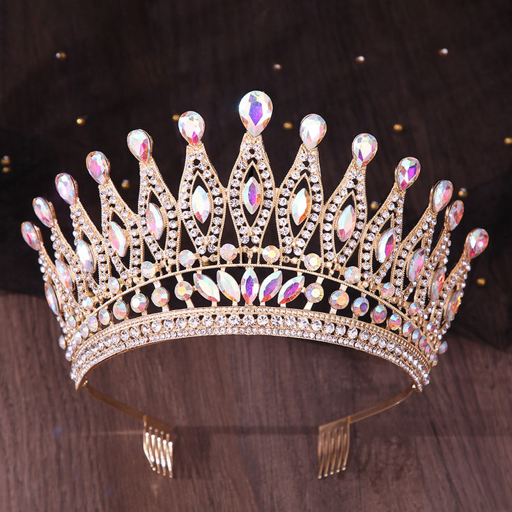 Luxury Royal Queen Wedding Crown With Comb