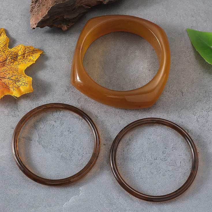Vintage Punk Brown Coffee Thick Resin Acrylic Smudging Bangles