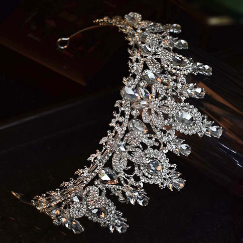 Luxury Silver Color Crystal Flowers