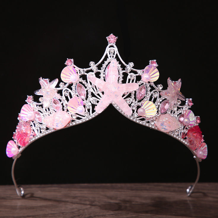 Baroque Mermaid Fish Crowns Ocean Style Costume Seashell Starfish Tiaras