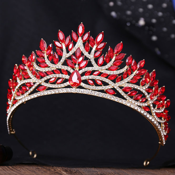 Luxury Silver Color Blue Opal Crystal Leaves Bridal Tiaras Crowns