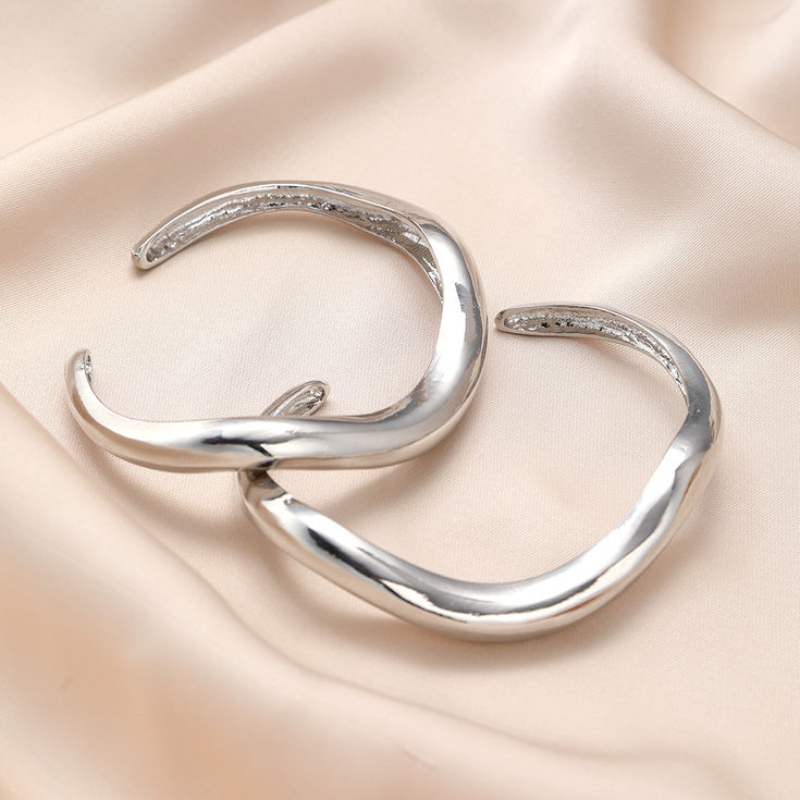 2Pcs/Set Exaggerated Boho Hip Hop Irregular Metal Cuff Bangle