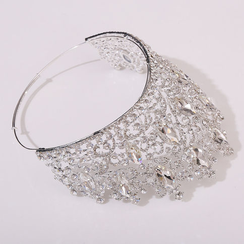 Gorgeous Green Crystal Tiara Round Crown 14cm Height Bridal Headwear Pageant