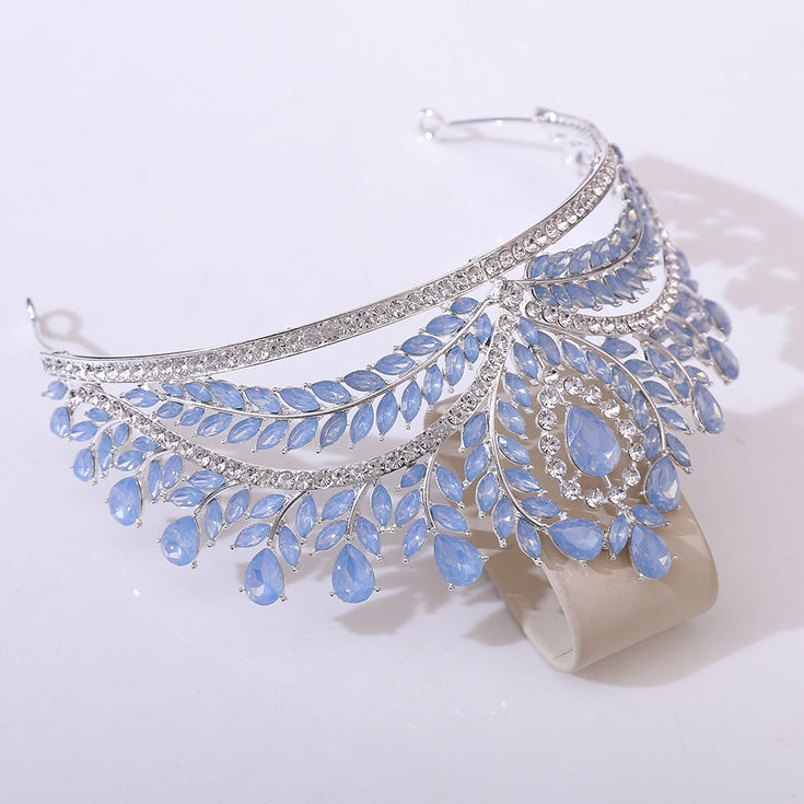 New Royal Pink Opal Queen Crystal Diadem Bridal Crown Pageant Miss Tiaras