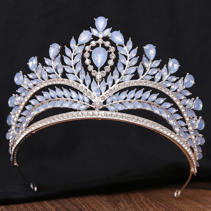 New Royal Pink Opal Queen Crystal Diadem Bridal Crown Pageant Miss Tiaras