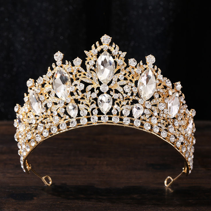 Baroque Luxury Queen Large Crystal AB Tiaras Crowns Bridal Women Girls Wedding