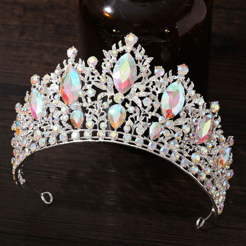 Baroque Luxury Queen Large Crystal AB Tiaras Crowns Bridal Women Girls Wedding
