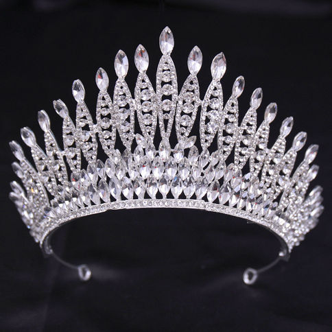 Diverse Silver Color Crystal Pearls Bridal Tiaras Crown Rhinestone Pageant
