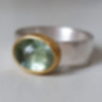 New Double Color Simple Inlay Green Color Zircon Hoop Rings