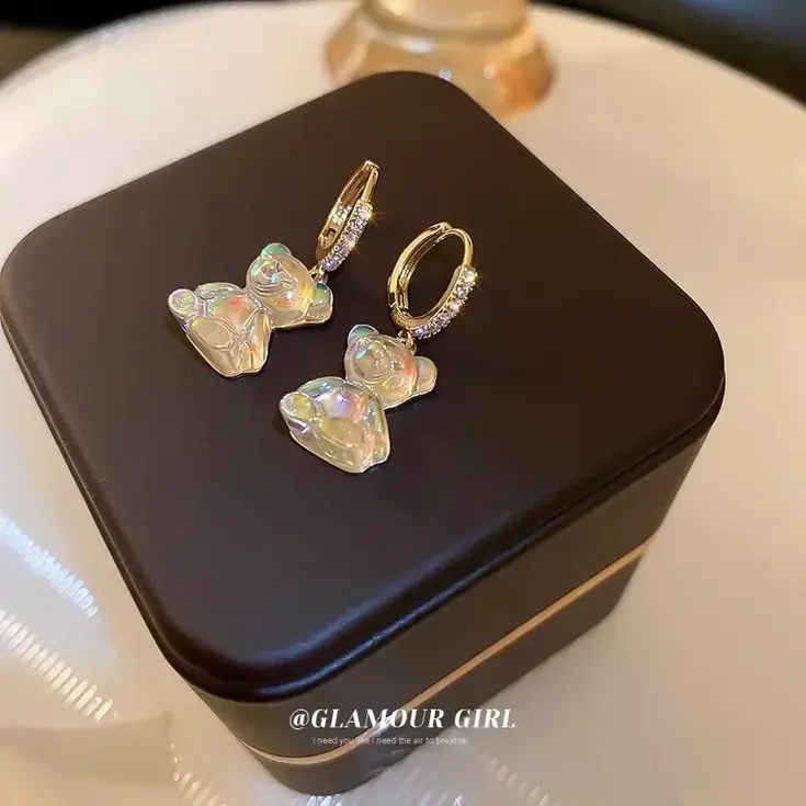 Cute Acrylic Candy Gummy Bear Dangle Earrings